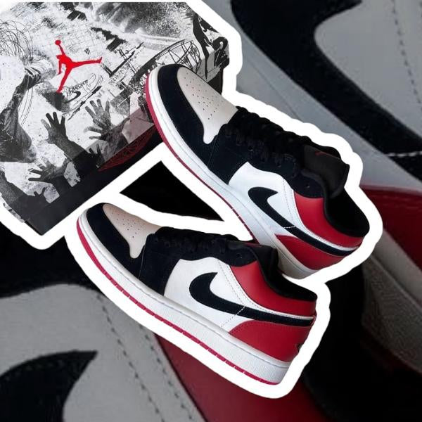 Nik.e Air Jordan 1 Low Black Toe Leather Semi UA