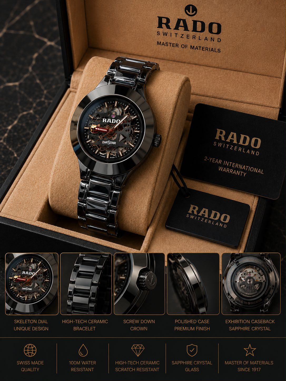 *Product name :*Rado Diastar Skeleton Auto*