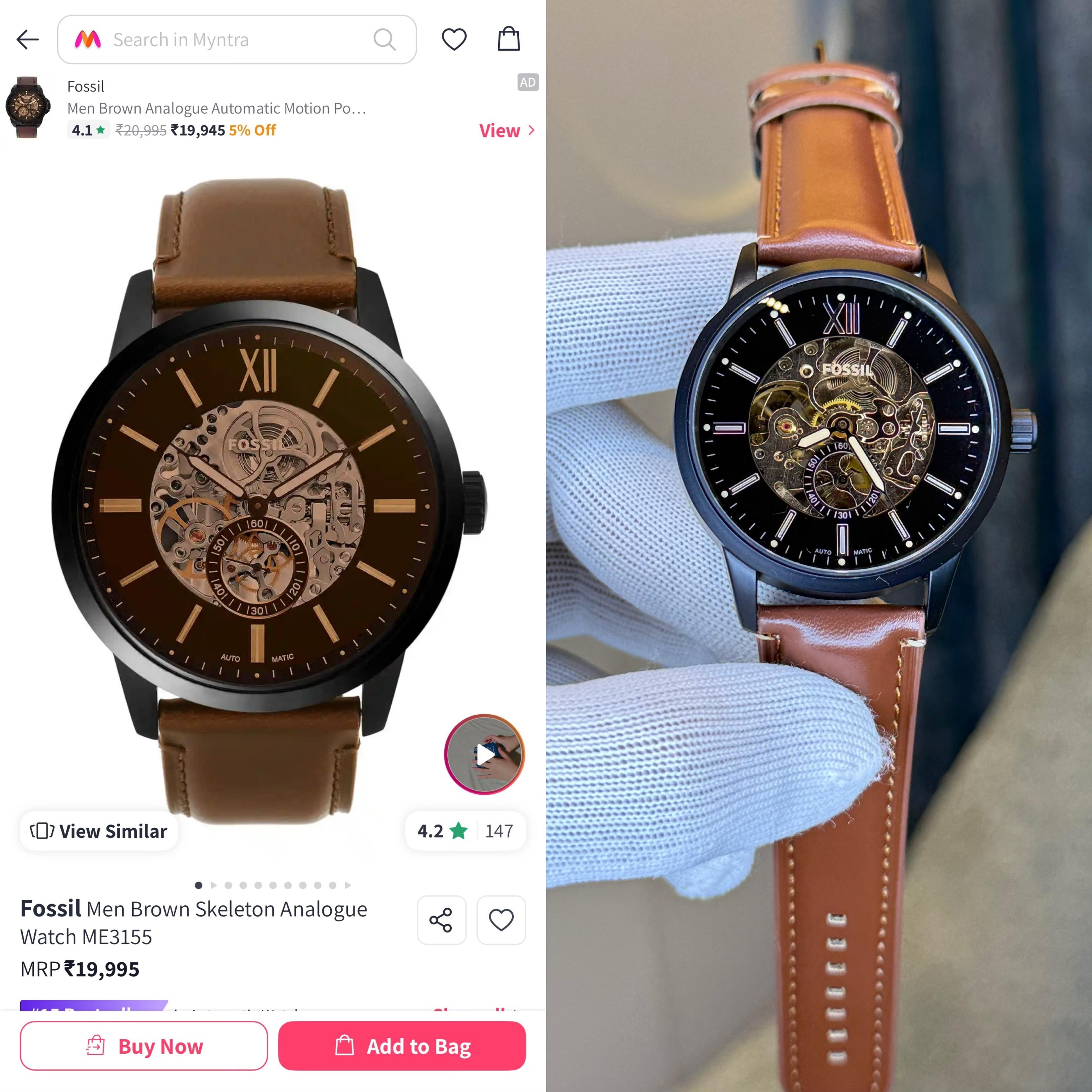 *Product Name : Fossil Automatic Leather 004*
