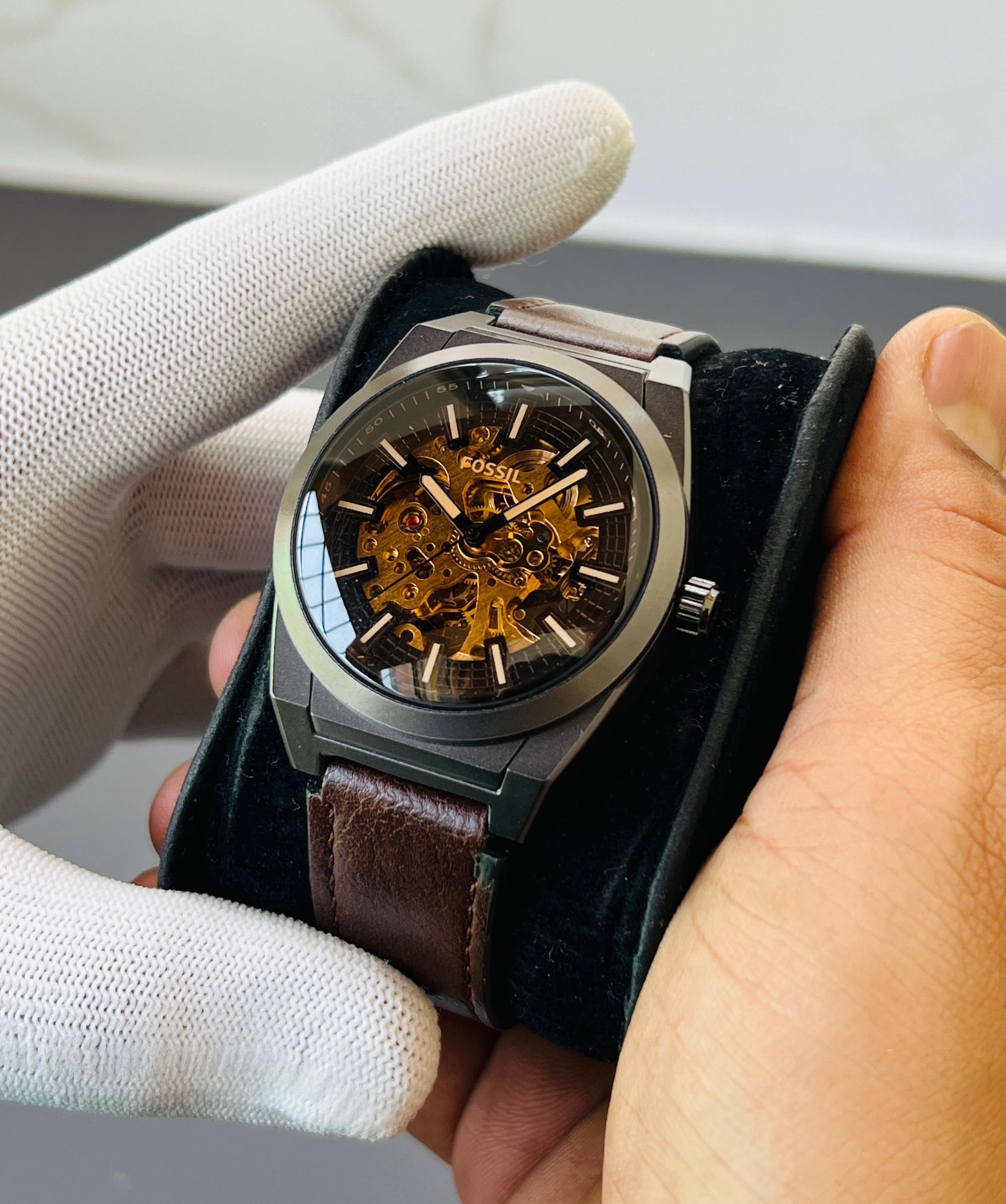 FOSSIL EVERETT AUTOMATIC BROWN WATCH