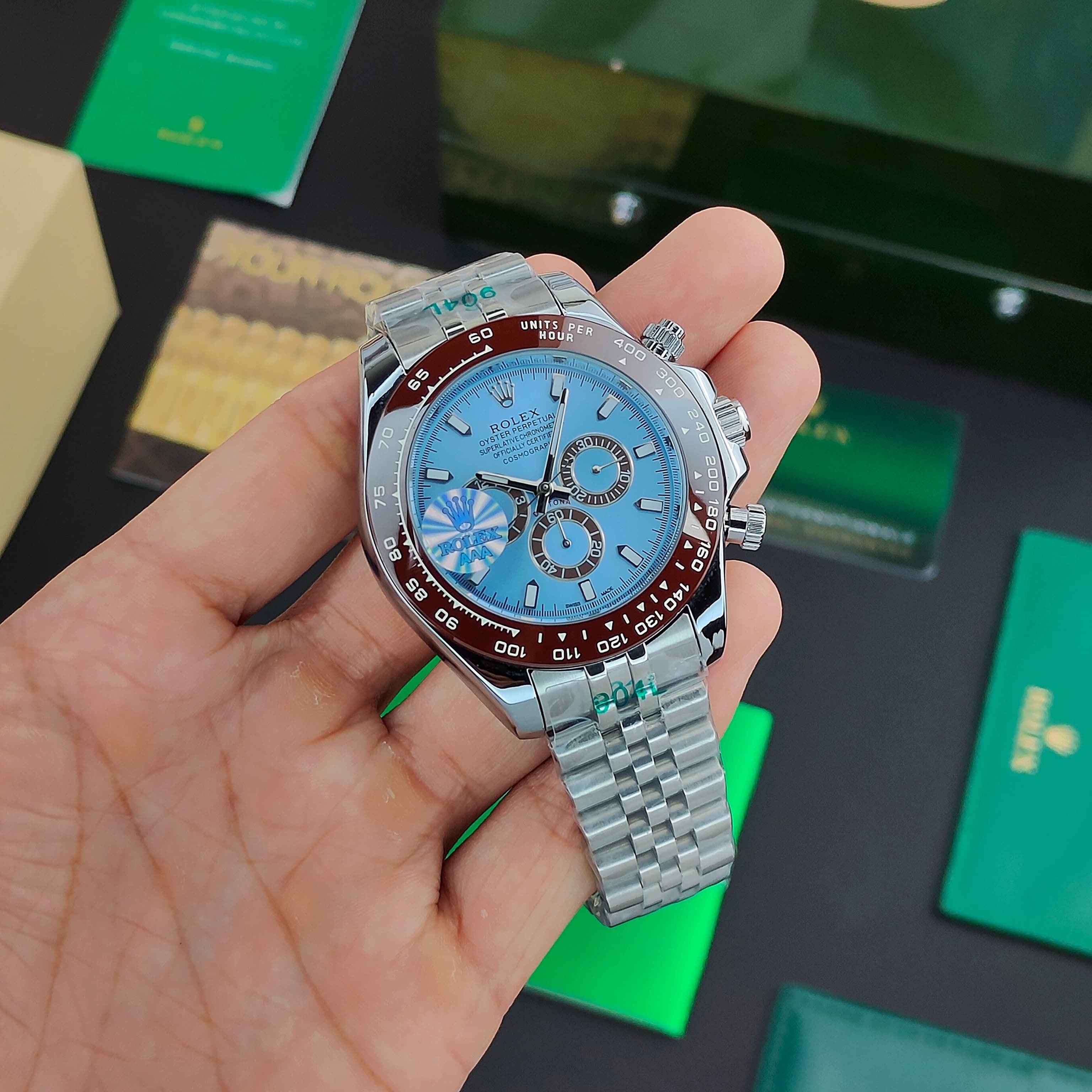 ROLEX DAYTONA JUBILEE FOR ICE BLUE DIAL AUTOMATIC WATCH