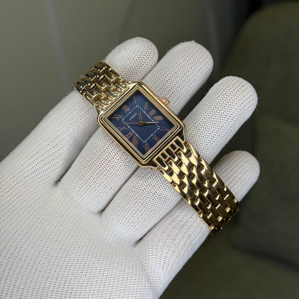 *Product Name : Fossil Square Rosegold Blue dial 116*