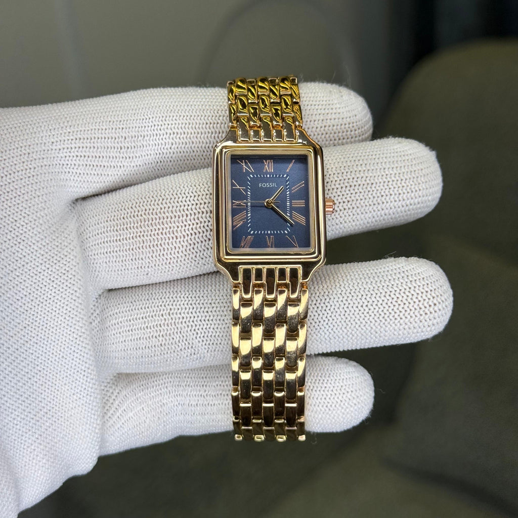 *Product Name : Fossil Square Rosegold Blue dial 116*