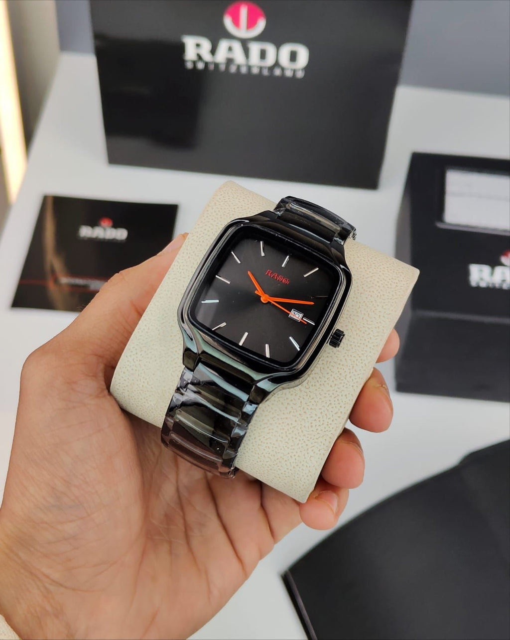 RADO TRUE SQUARE BLACK WATCH