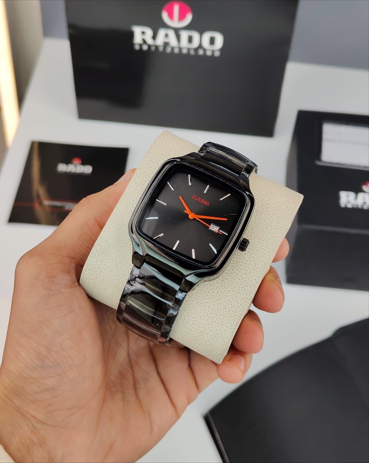 RADO TRUE SQUARE BLACK WATCH