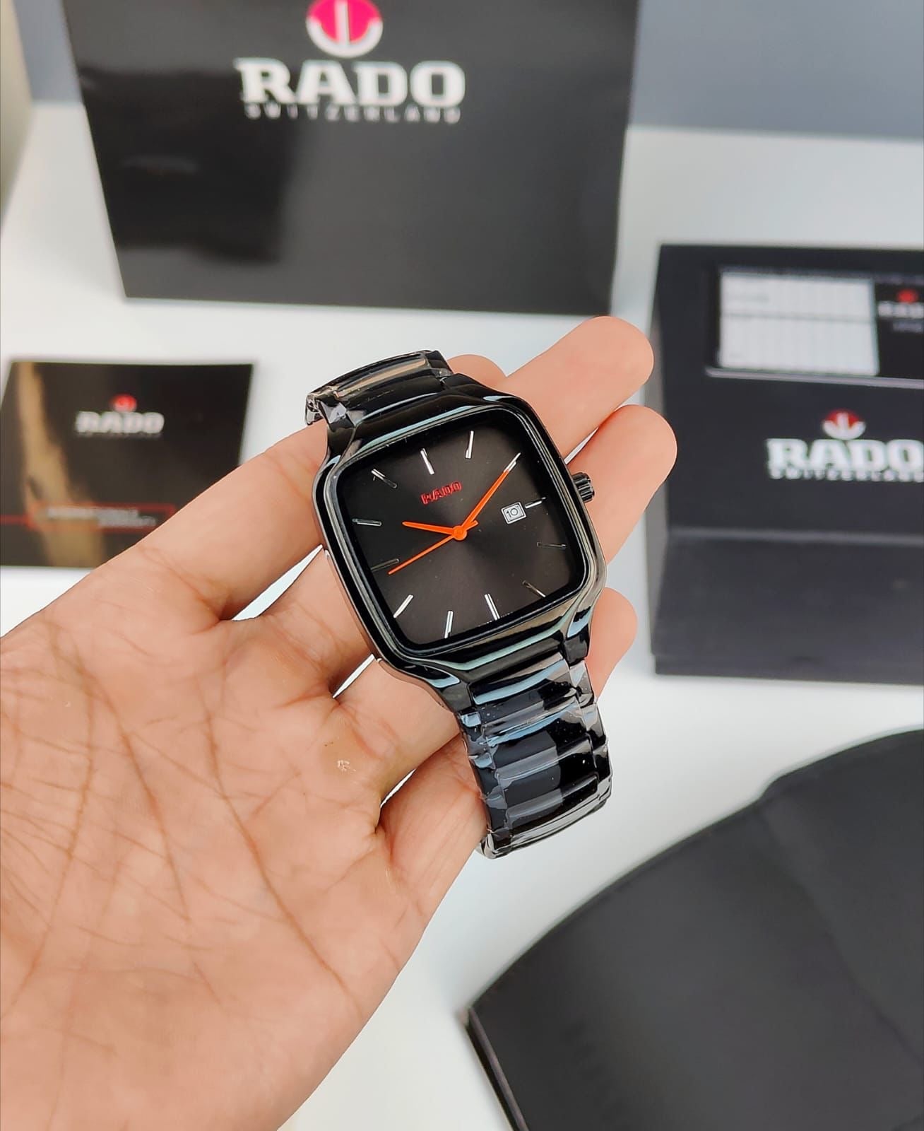 RADO TRUE SQUARE BLACK WATCH
