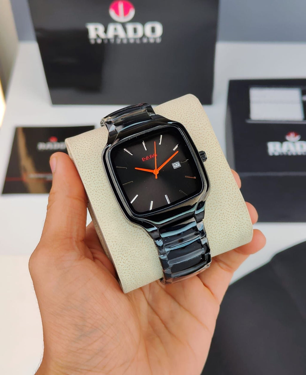 RADO TRUE SQUARE BLACK WATCH