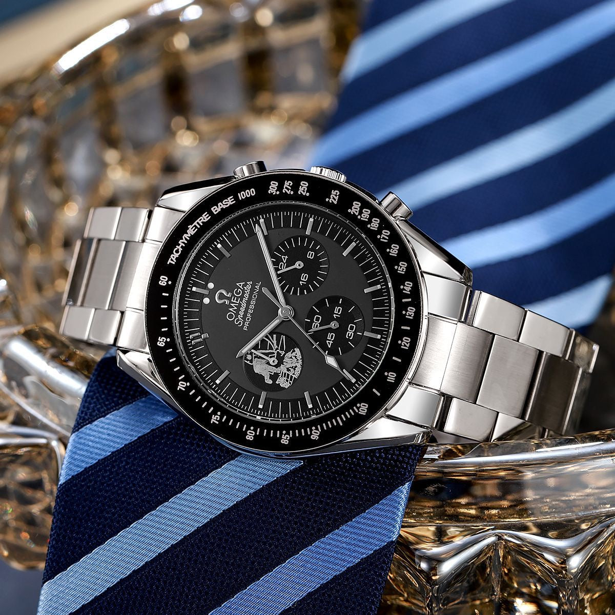 Product Name: Omega Speedmaster
✔️1st Quality (All working) 
✔️New demanding model