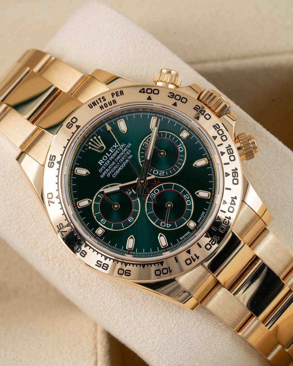ROLEX DAYTONA GOLD GREEN AND YELLOW GOLD SUB-DIALS AUTOMATIC WATCH