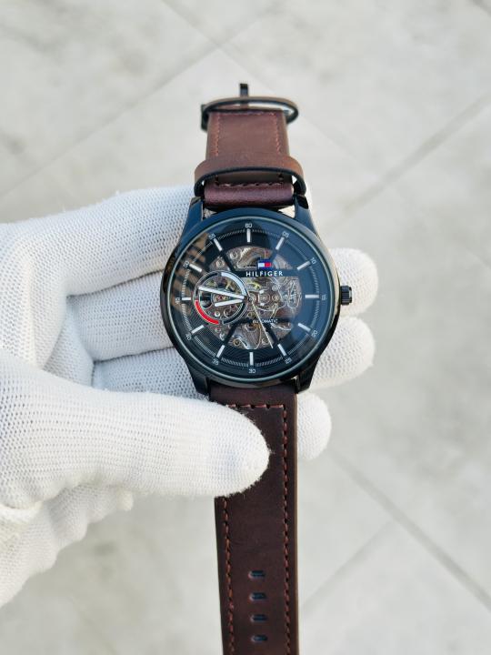 TommyHilfiger Automatic Leather Belt Brown-Black AT143