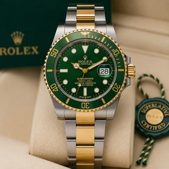 Rolex Oyster Perpetual Submarine 2Ton-Gold-Green