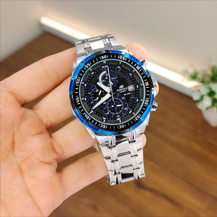 EDIFICE CASIO EFR-539D-1A2V A STRIKING BLUE ION-PLATED BEZEL