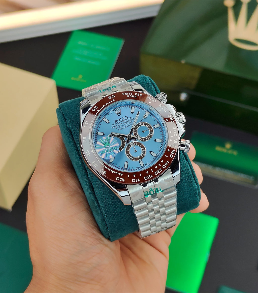 ROLEX DAYTONA JUBILEE FOR ICE BLUE DIAL AUTOMATIC WATCH