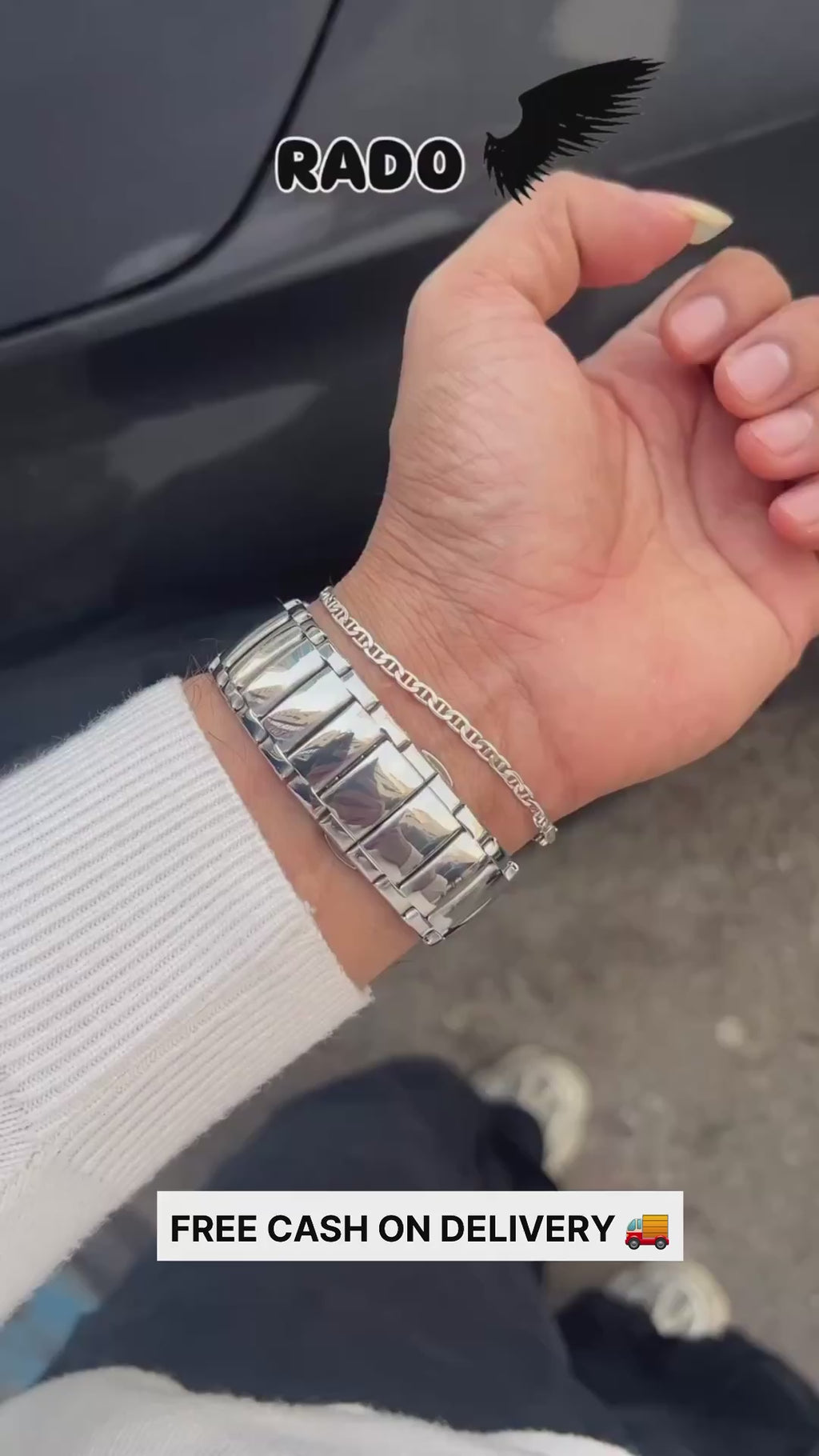 RADO TRUE SQUARE SILVER WHITE