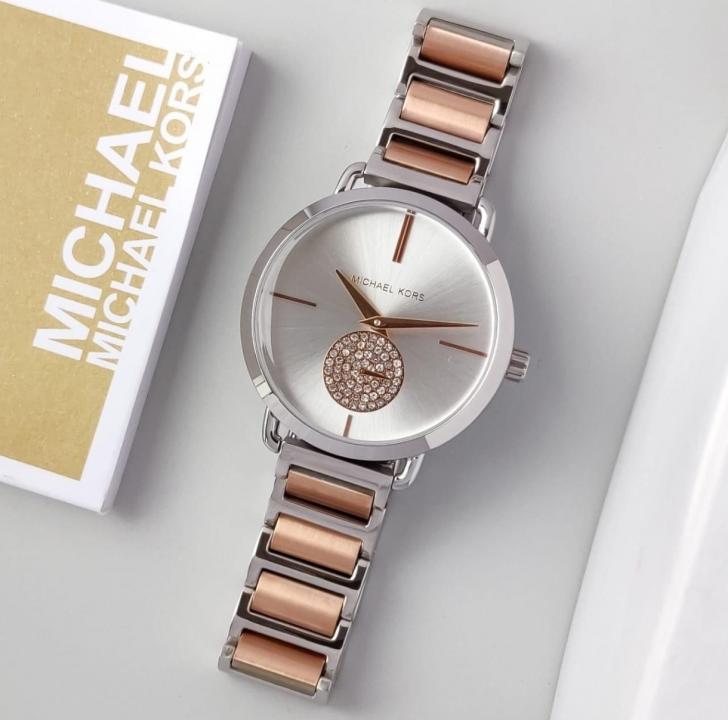 Michael Kors Portia (E.G. MK3638 Store Article Japan Quality Two Tone White Dial