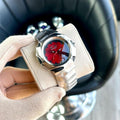 OAKLEY MENS SILVER RED WATCH