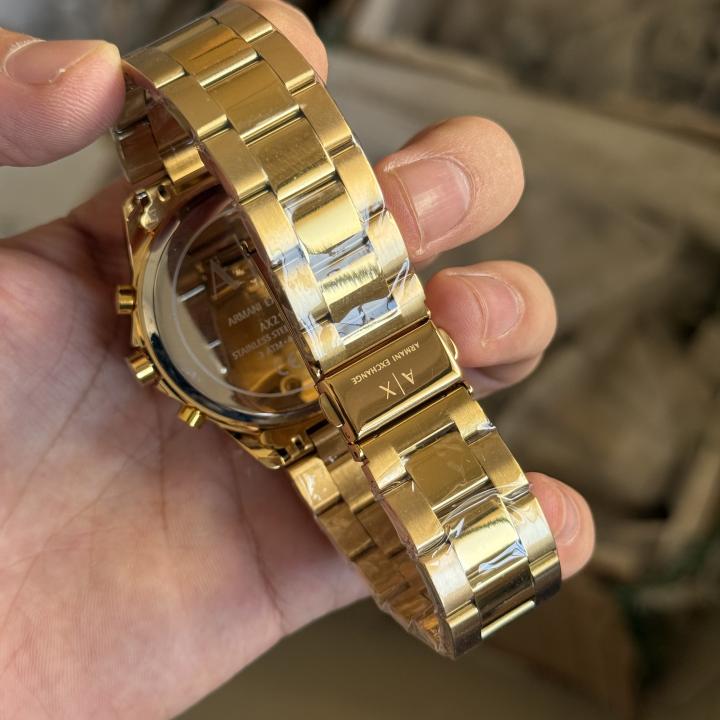 EMPORIO ARMANI GOLD BLUE CHRONOGRAPH (ALL WORKING) BEST QUALITY