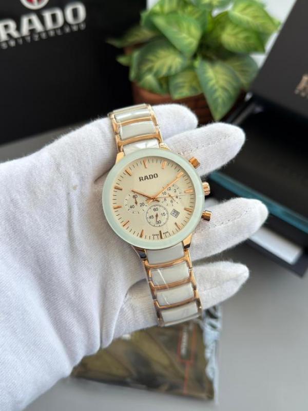 Rado Centrix Ceramic White Rose Gold Premium All Working W323