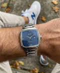 RADO TRUE SQUARE SWIFT MOVEMENT SILVER BLUE
