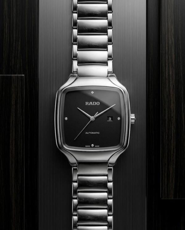 RADO TRUE SQUARE SWIFT MOVEMENT SILVER BLACK