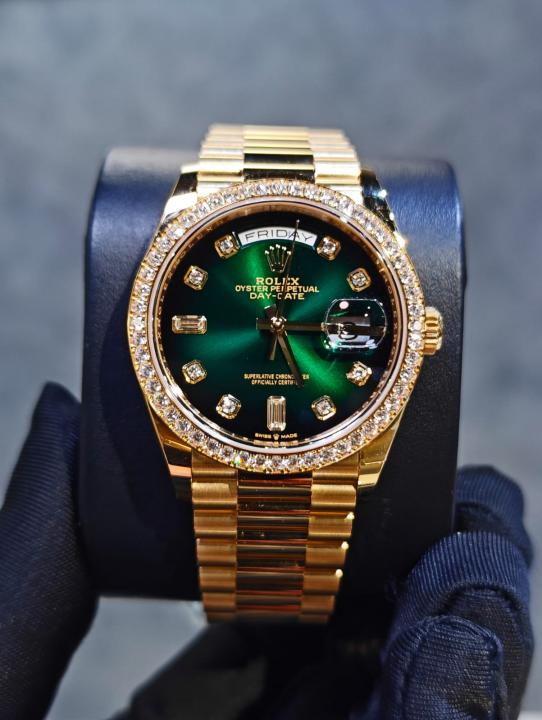 Rolex Oyster Perpetual Day Date Diamond Gold-Green
