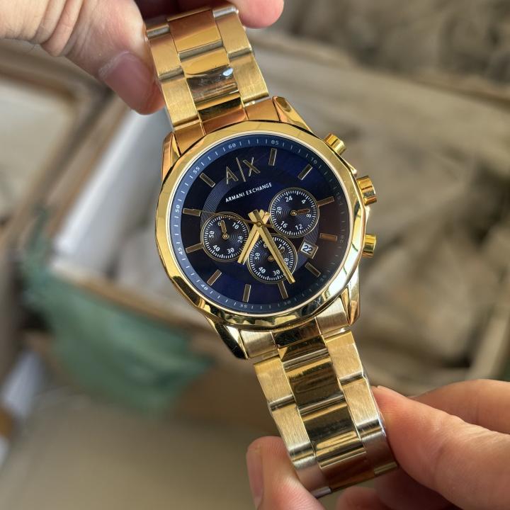EMPORIO ARMANI GOLD BLUE CHRONOGRAPH (ALL WORKING) BEST QUALITY