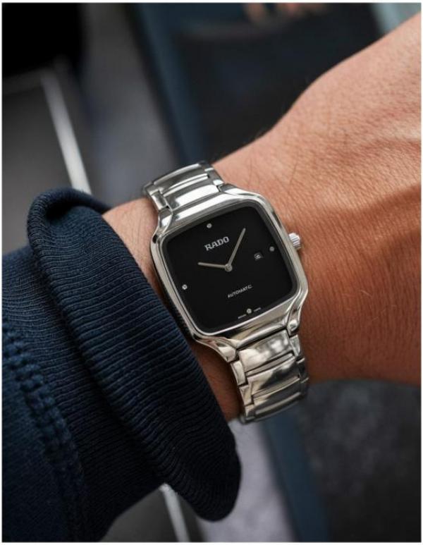 RADO TRUE SQUARE SWIFT MOVEMENT SILVER BLACK
