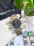 TISSOT PRX SILVER DARK BLUE TEXTURE DIAL AT358