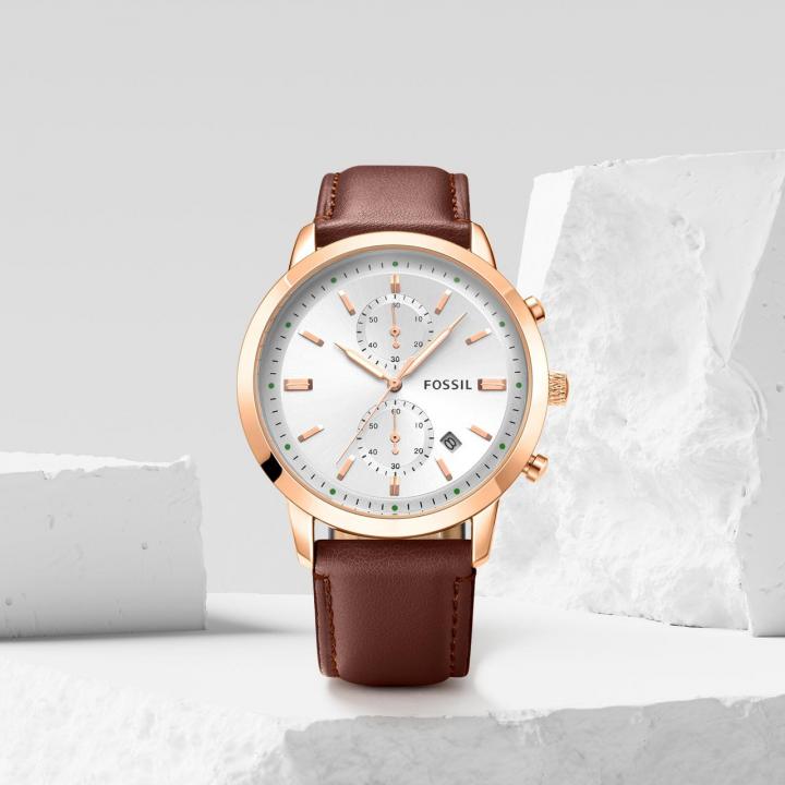 Fossiil Townsman Chronograph DarkBrown-Copper-White
