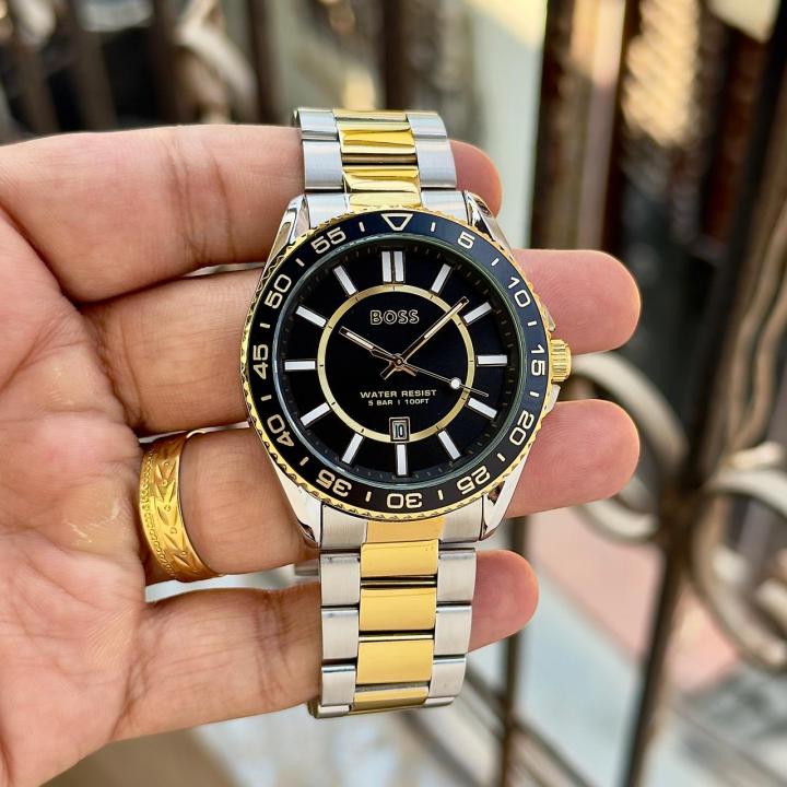 HUGOBOSS ANALOGS DUAL TONE BLACK DIAL