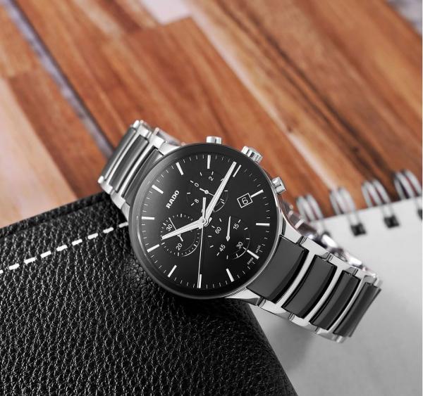 Rado centrix chronograph Black-silver