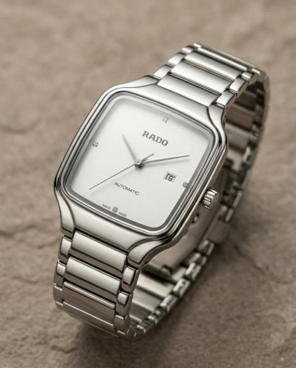 RADO TRUE SQUARE SWIFT MOVEMENT SILVER WHITE
