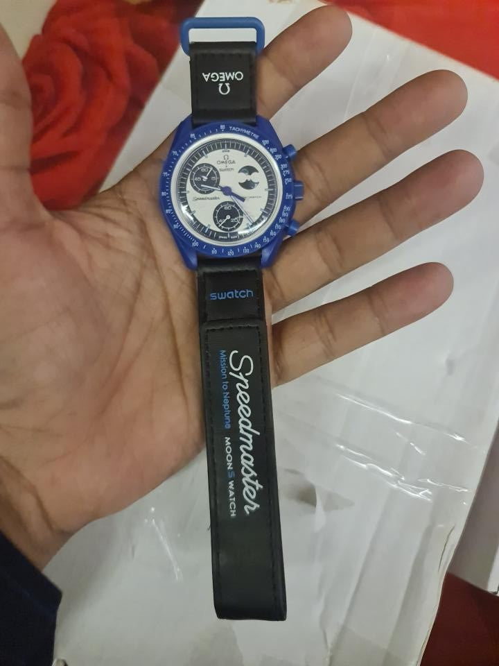 Omega blue moon with black strip 171816