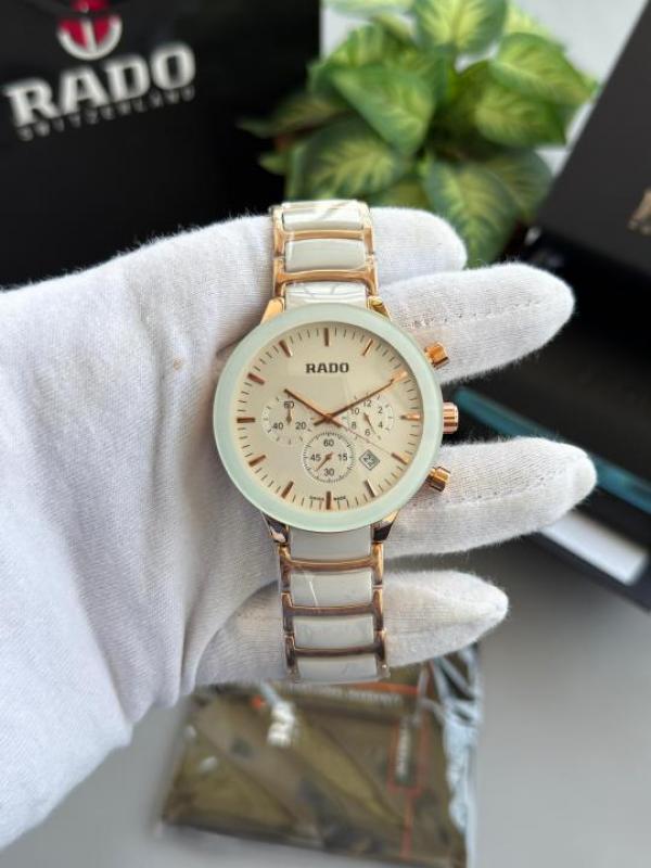 Rado Centrix Ceramic White Rose Gold Premium All Working W323