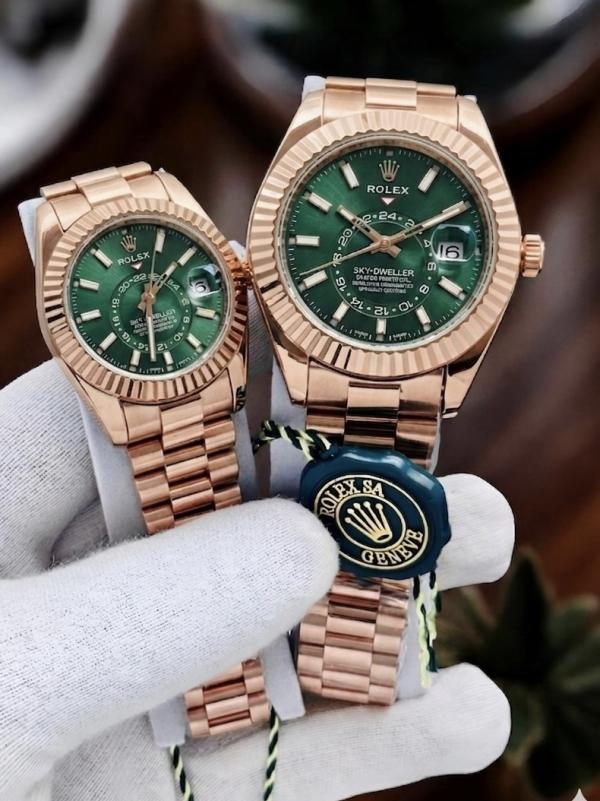 Rolex Couple Sky Dweller Rosegold_Green