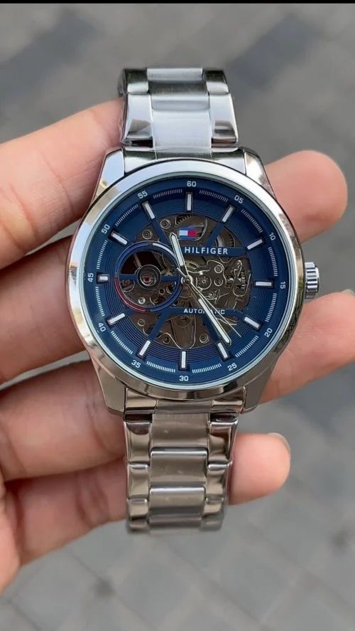 Tommy Hilfiger Automatic Silver Blue New Colour