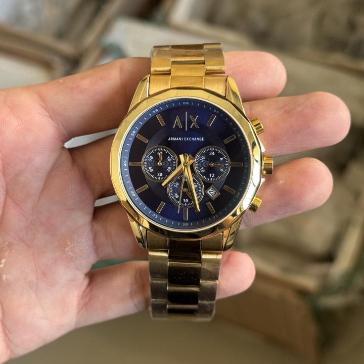 EMPORIO ARMANI GOLD BLUE CHRONOGRAPH (ALL WORKING) BEST QUALITY
