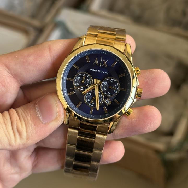 EMPORIO ARMANI GOLD BLUE CHRONOGRAPH (ALL WORKING) BEST QUALITY
